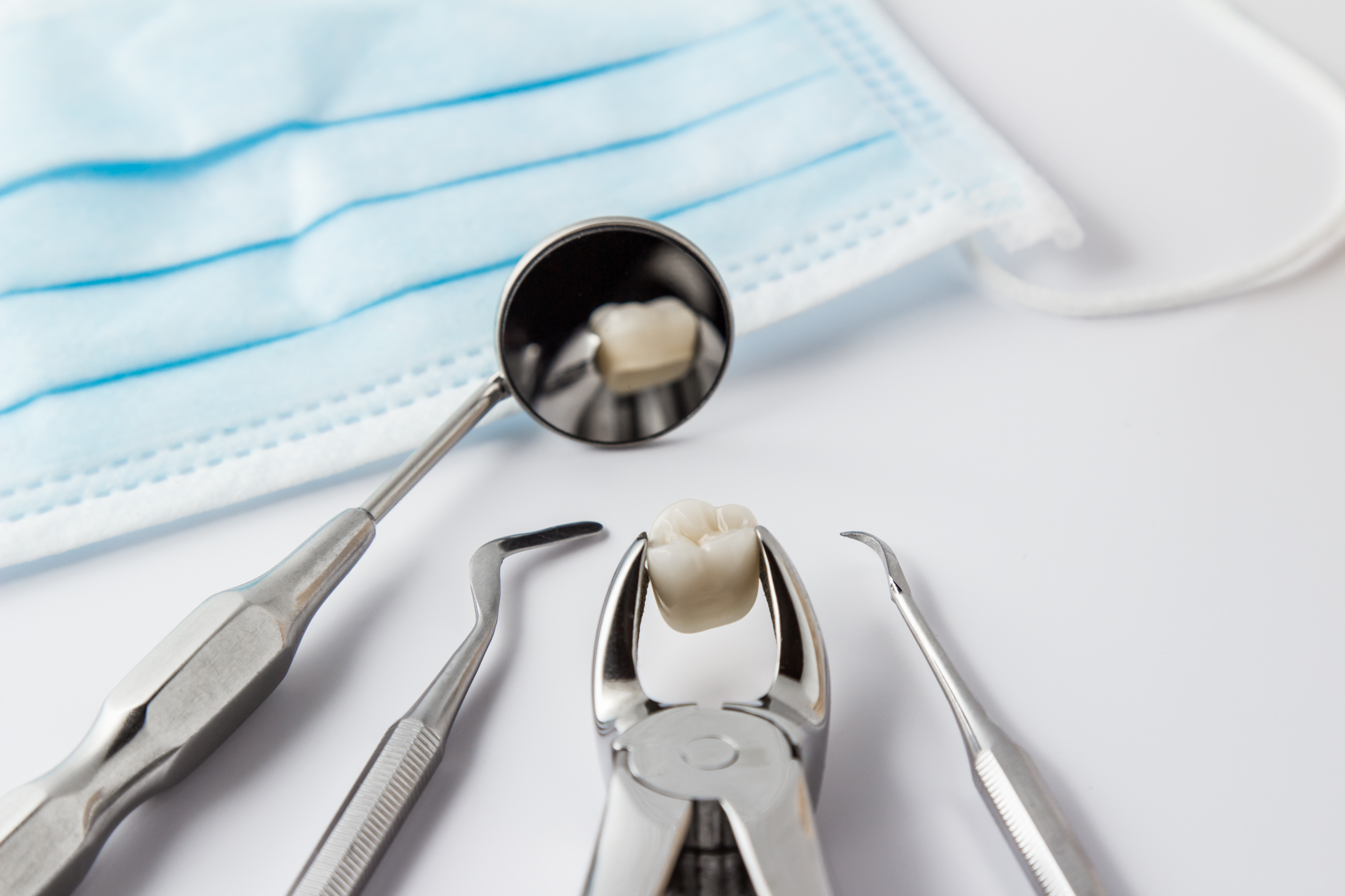 Dental Extraction Tools with Tooth at Solutions Dental Implants 